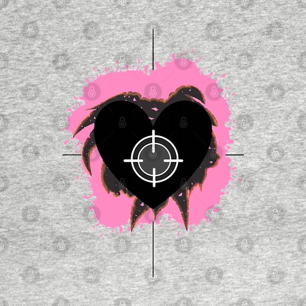 black heart with pink pint background by KNAYA